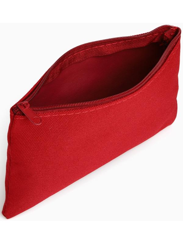 Косметичка-пенал на молнии, плоская, маленькая, бордовая