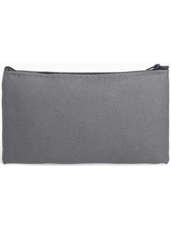 Косметичка-пенал на молнии, плоская, маленькая, серая