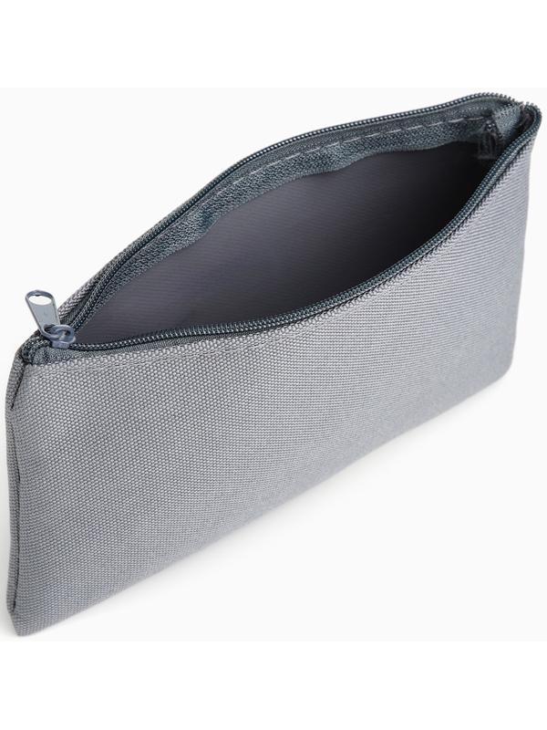 Косметичка-пенал на молнии, плоская, маленькая, серая