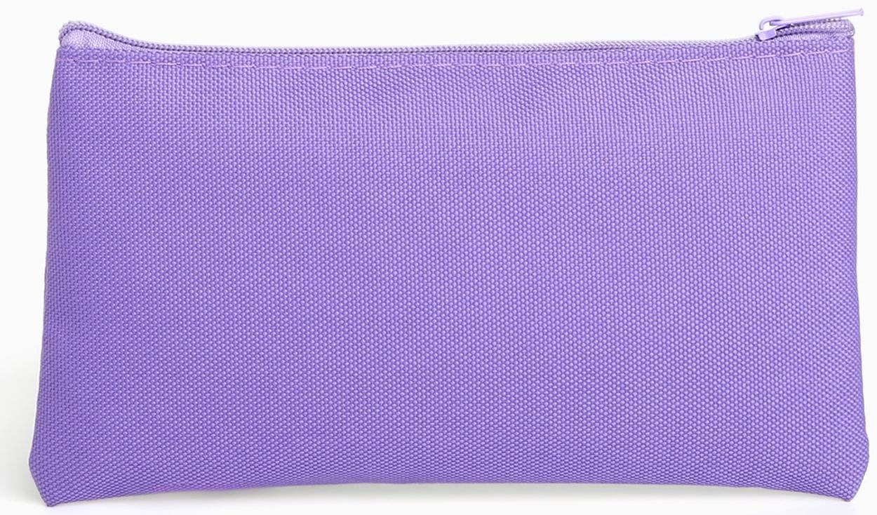 Косметичка-пенал на молнии, плоская, маленькая, сиреневая