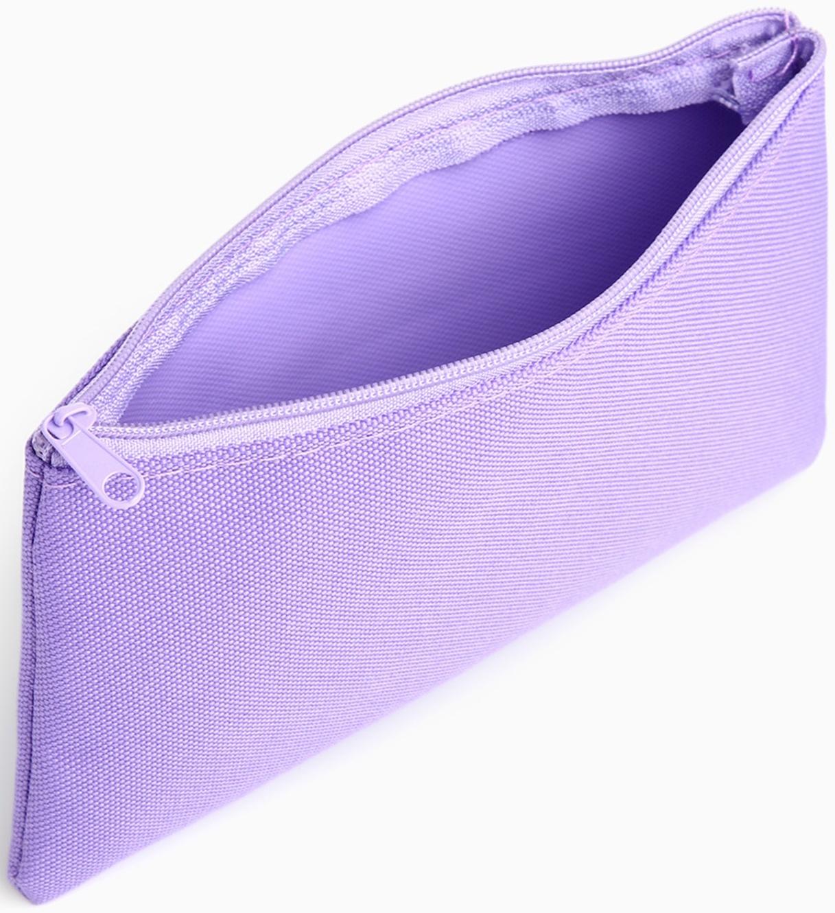 Косметичка-пенал на молнии, плоская, маленькая, сиреневая