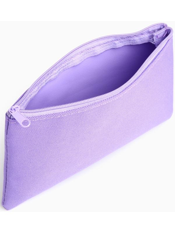Косметичка-пенал на молнии, плоская, маленькая, сиреневая