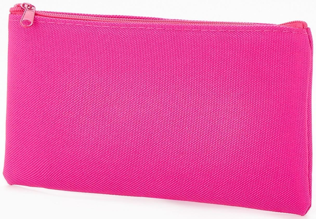 Косметичка-пенал на молнии, плоская, маленькая, малиновая