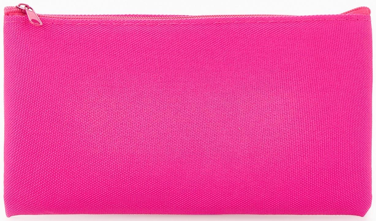 Косметичка-пенал на молнии, плоская, маленькая, малиновая