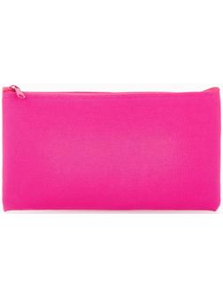 Косметичка-пенал на молнии, плоская, маленькая, малиновая