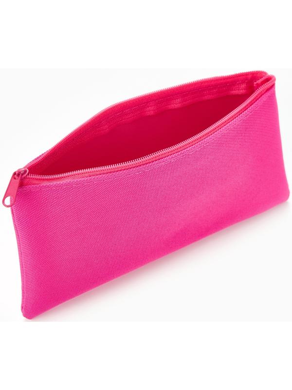 Косметичка-пенал на молнии, плоская, маленькая, малиновая
