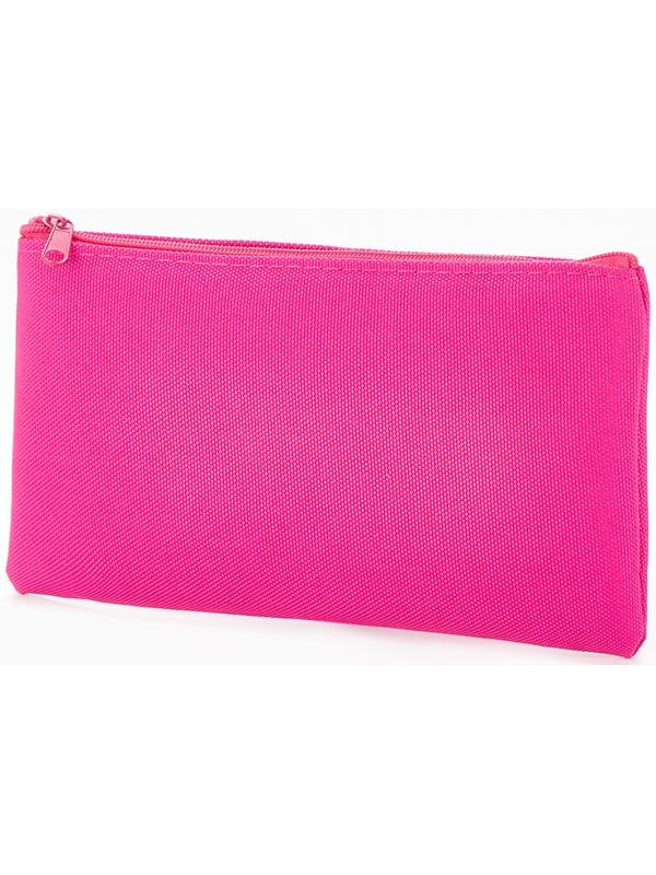 Косметичка-пенал на молнии, плоская, маленькая, малиновая
