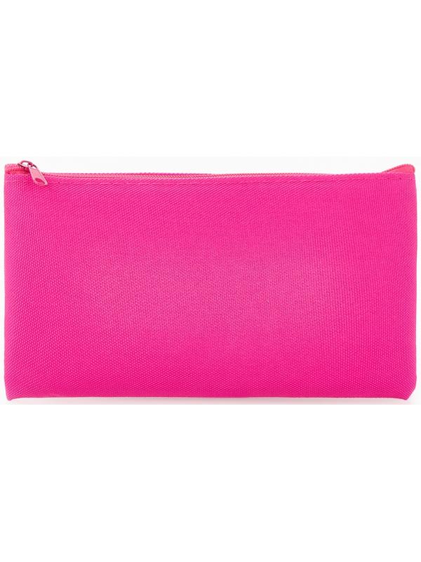 Косметичка-пенал на молнии, плоская, маленькая, малиновая