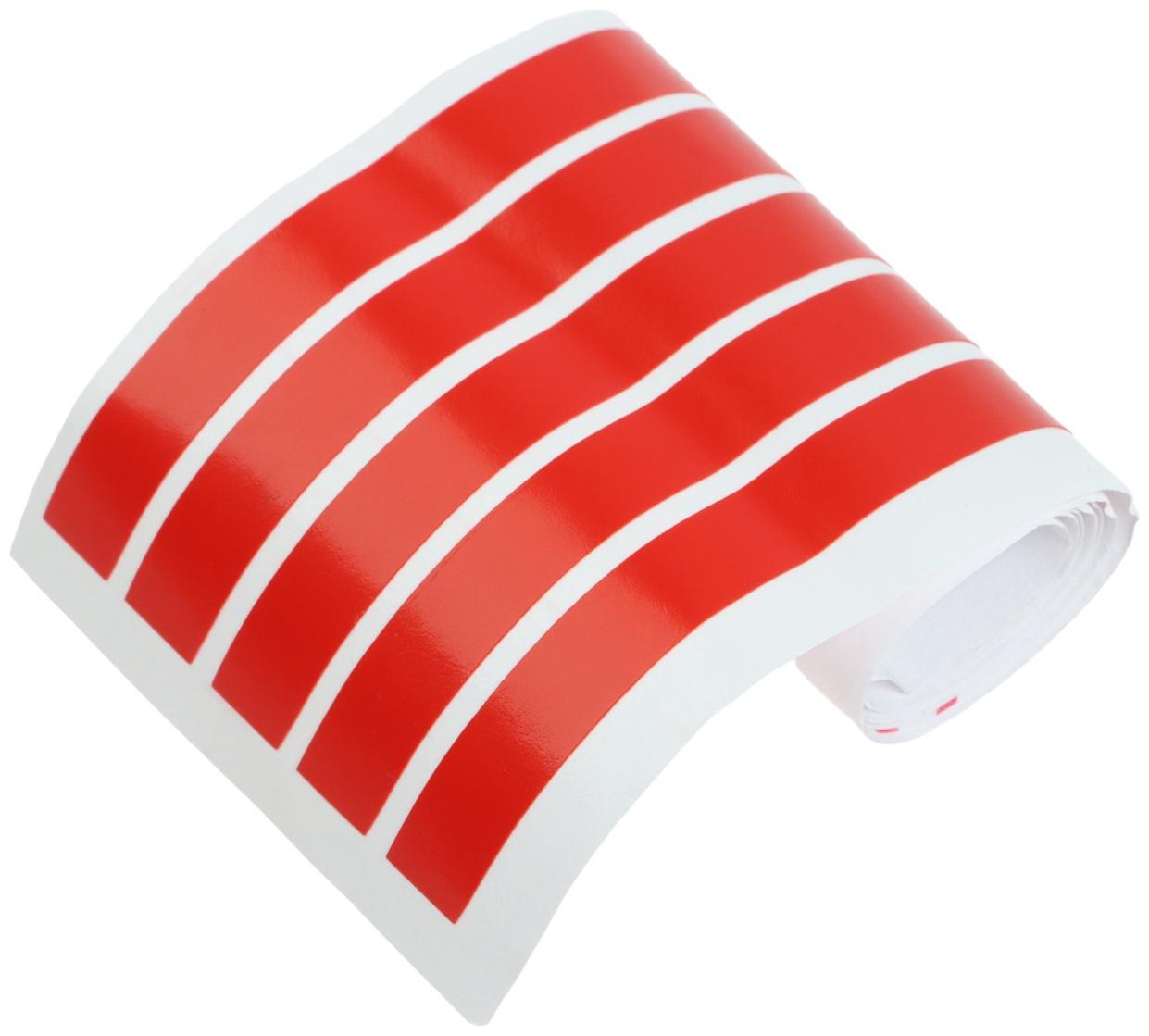 Наклейка для авто, светоотражающая полоска, 40×0,7 см, красный, набор 5 шт