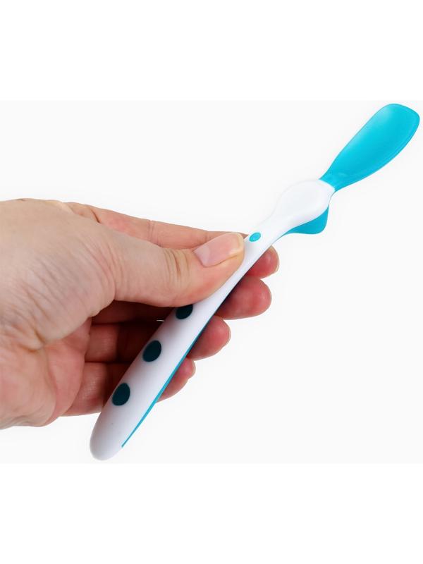 Ложки детские для кормления, термочувствительные, 16,5см.. 2 шт., цвет розовый/бирюзовый