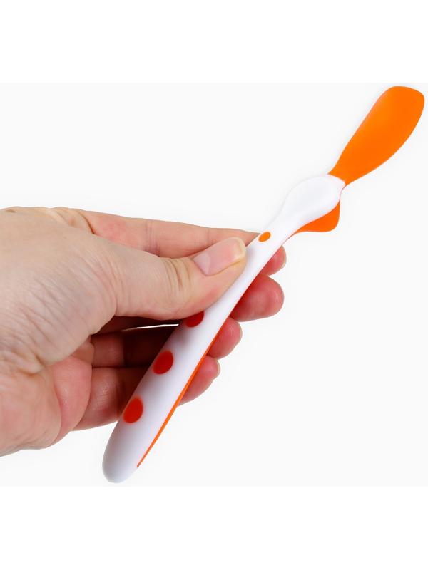 Ложки детские для кормления, термочувствительные, 16,5см., 2 шт., цвет синий/оранжевый