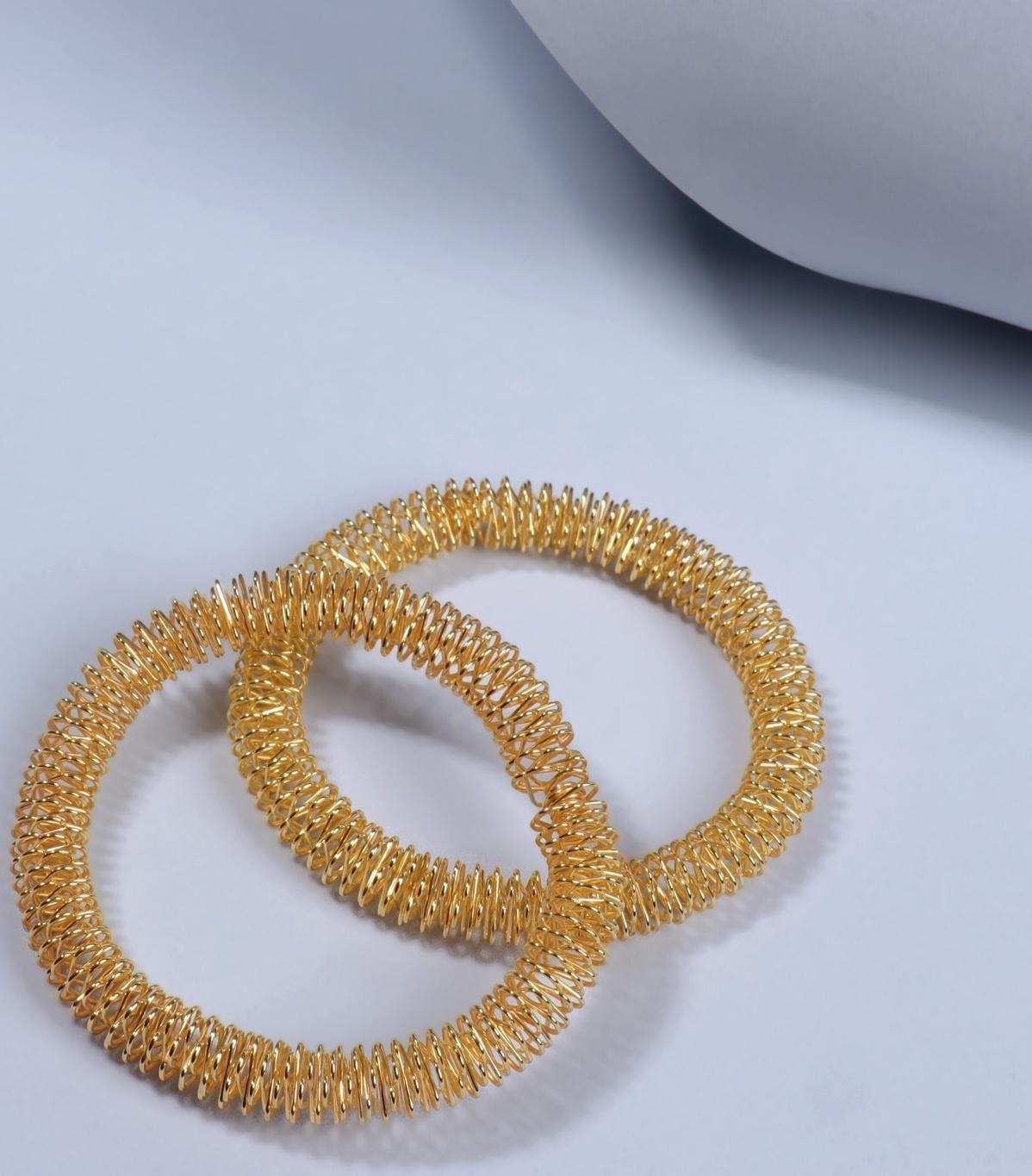 Массажёры для рук, d = 5,5 × 0,8 см, набор - 2 шт, цвет золотистый