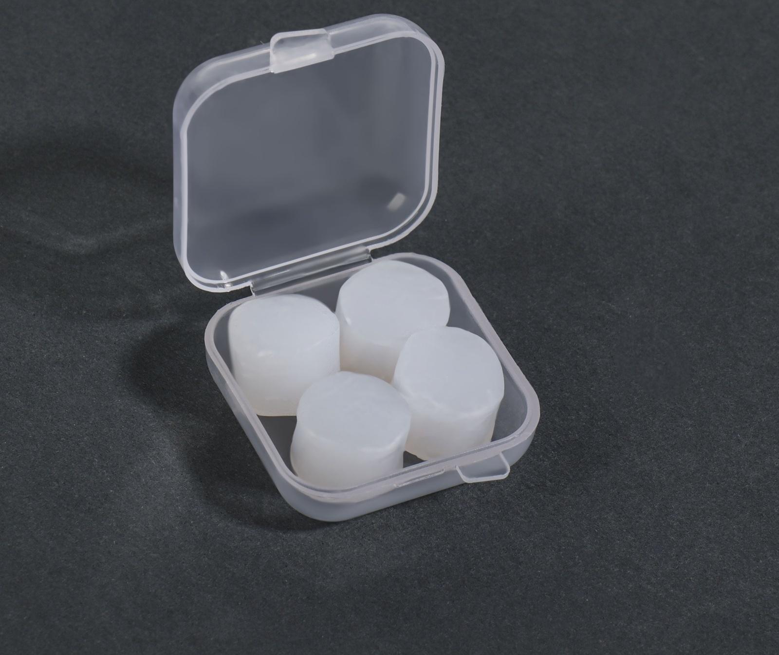 Беруши, 3.5×1 см, набор - 2 пары, в футляре, силиконовые, белые