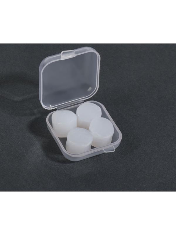 Беруши, 3.5×1 см, набор - 2 пары, в футляре, силиконовые, белые