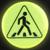 Светоотражающий значок «Пешеходный переход», d = 3 см, цвет жёлтый , цена за 1 штуку