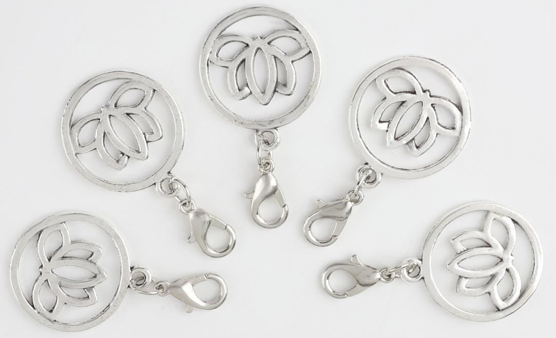 Маркеры для петель «Лотос», d=20 мм, 5 шт., цвет серебряный