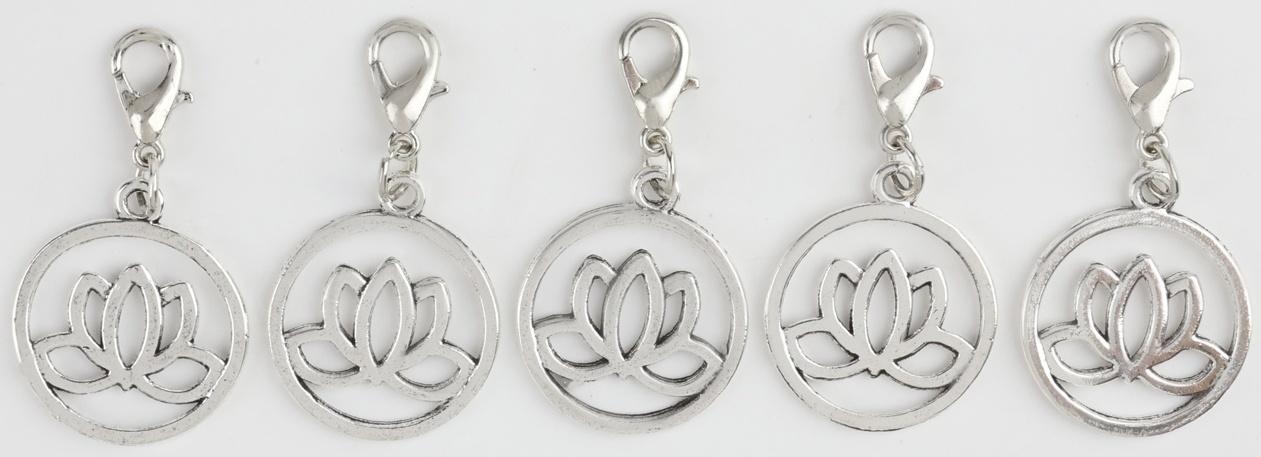 Маркеры для петель «Лотос», d=20 мм, 5 шт., цвет серебряный