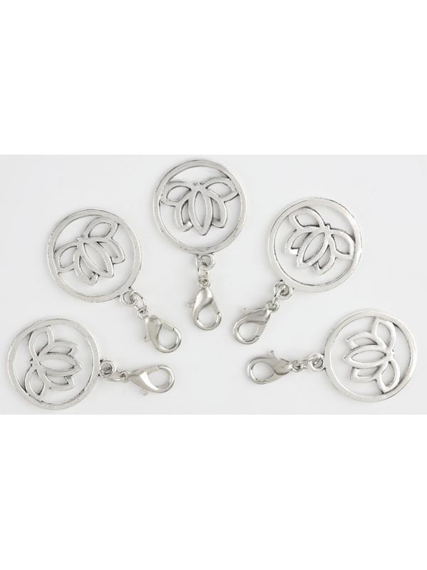 Маркеры для петель «Лотос», d=20 мм, 5 шт., цвет серебряный