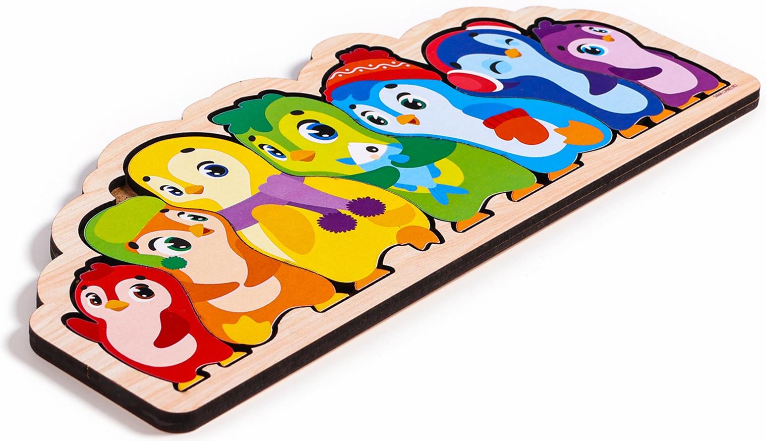 Головоломка деревянная для детей «Пингвины»