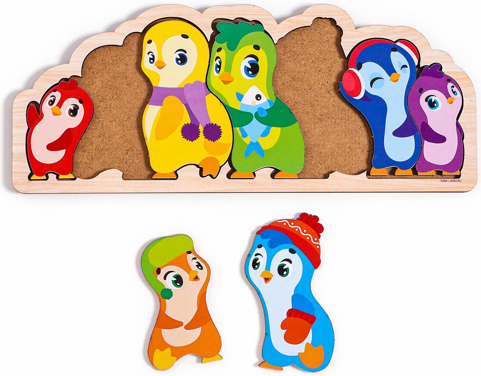 Головоломка деревянная для детей «Пингвины»