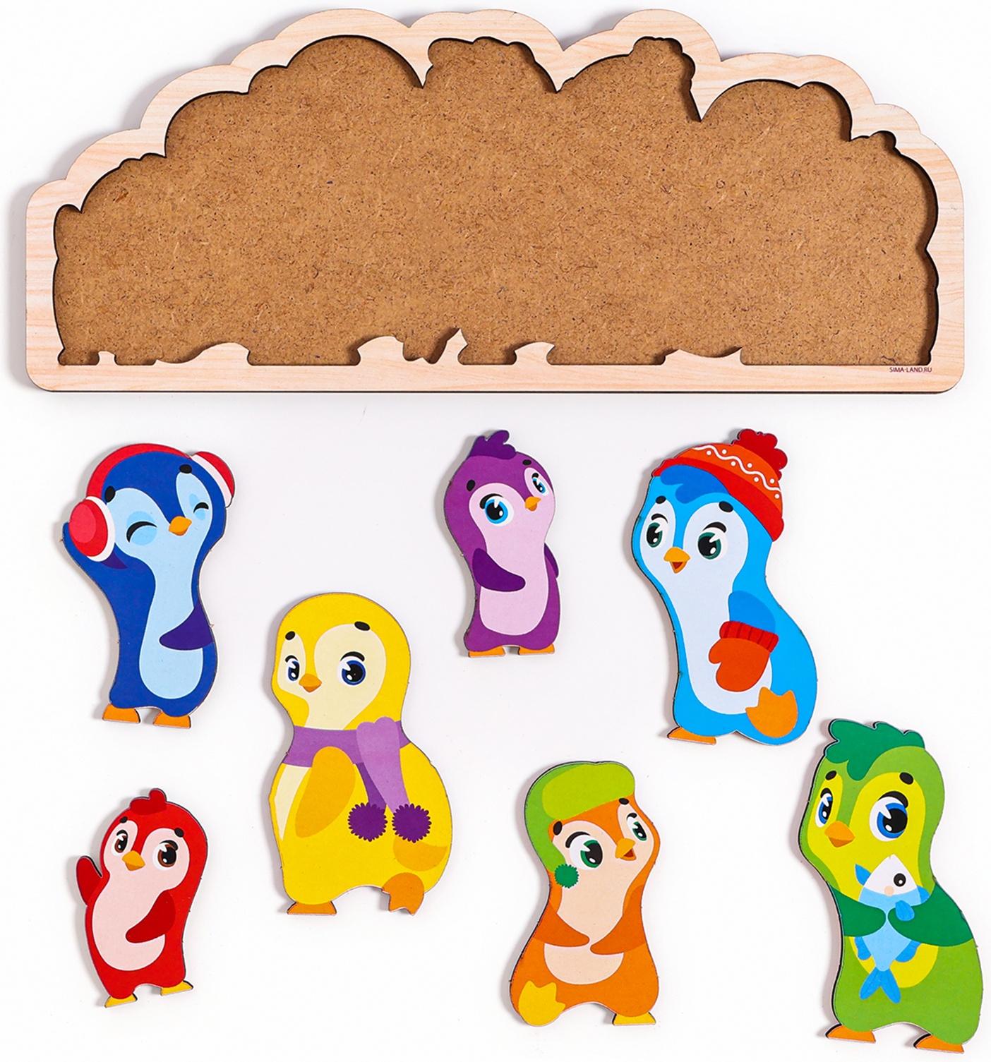 Головоломка деревянная для детей «Пингвины»