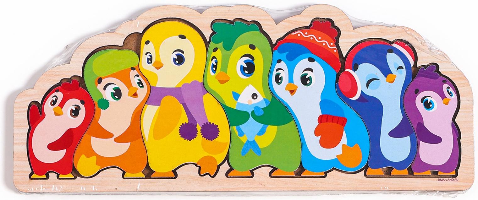 Головоломка деревянная для детей «Пингвины»
