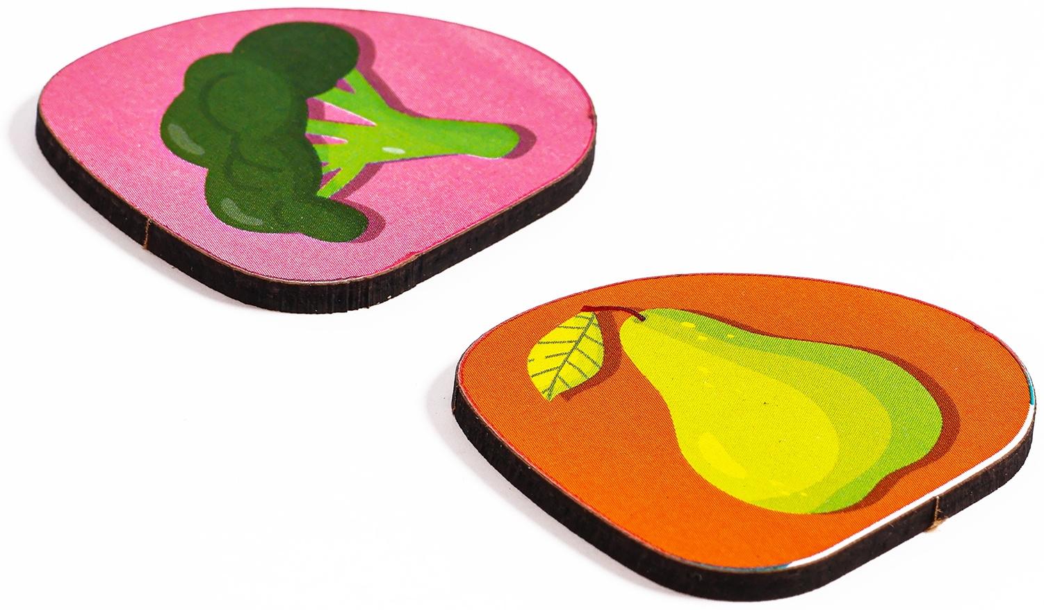 Головоломка деревянная. Повтори по образцу «Овощи и фрукты», развивающие игры для детей