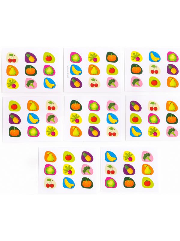 Головоломка деревянная. Повтори по образцу «Овощи и фрукты», развивающие игры для детей