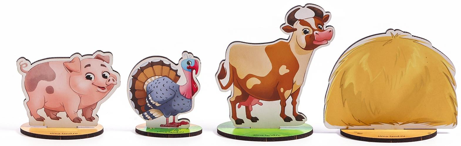 Фигурки животных деревянные «Ферма. Домашние животные»