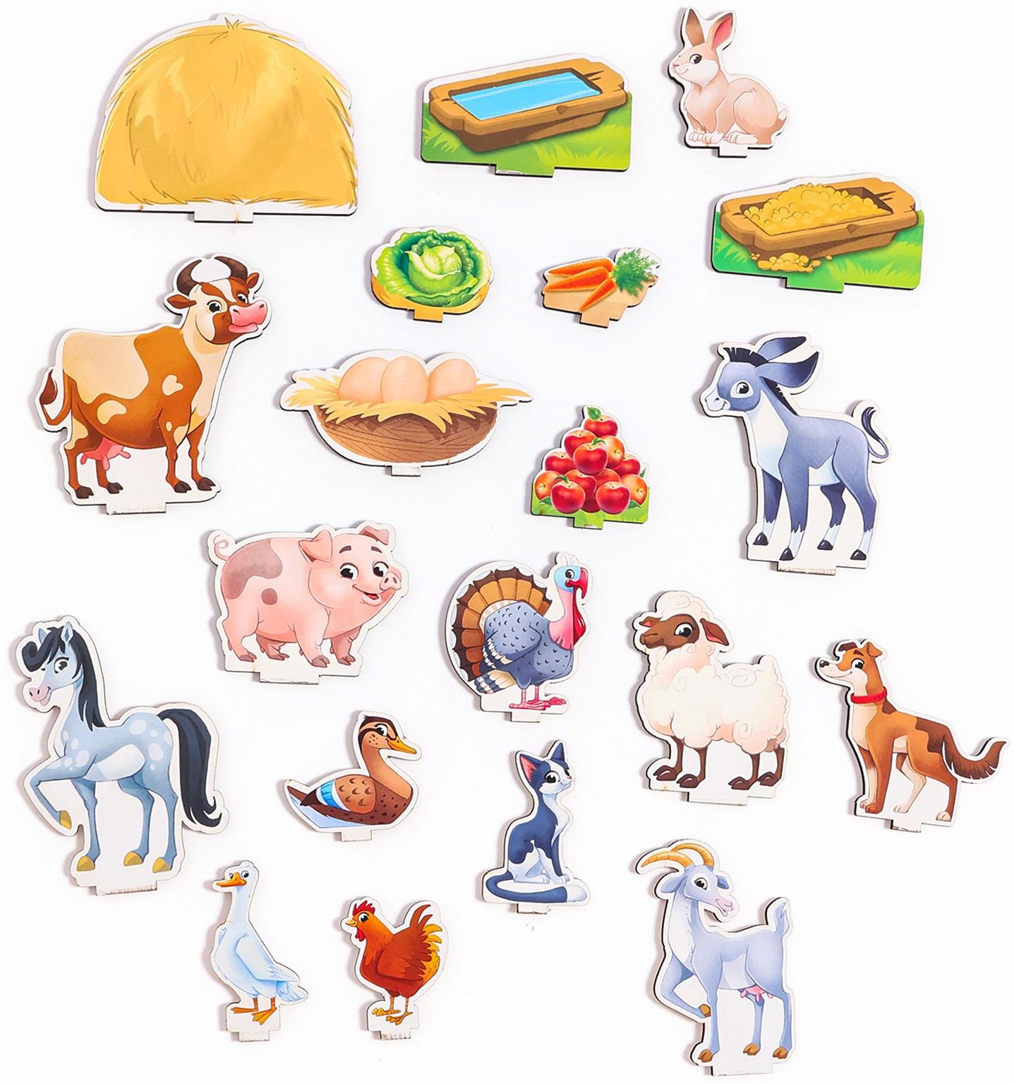 Фигурки животных деревянные «Ферма. Домашние животные»