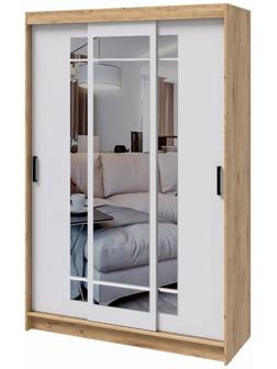 Шкаф-купе «Бруно 4», 1310×2000×500 мм, корпус дуб вотан/белый гладкий