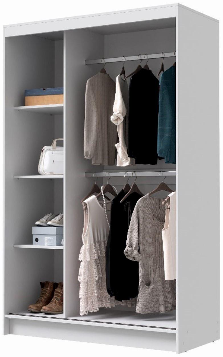 Шкаф-купе «Бруно 1», 1310×2000×500 мм, корпус белый гладкий/белый гладкий