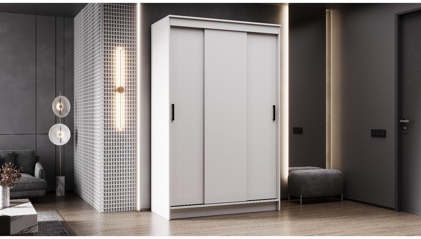 Шкаф-купе «Бруно 1», 1310×2000×500 мм, корпус белый гладкий/белый гладкий