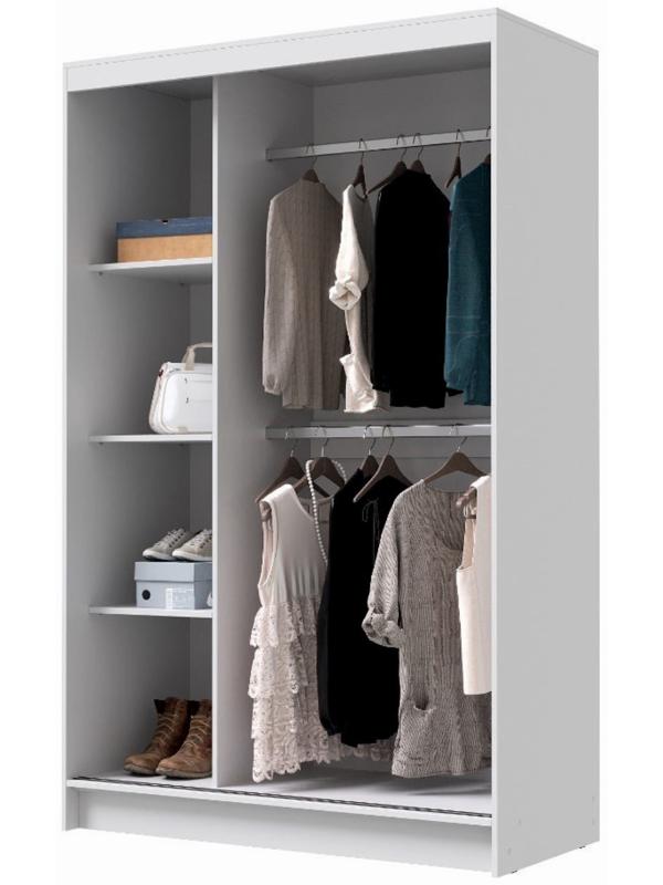 Шкаф-купе «Бруно 1», 1310×2000×500 мм, корпус белый гладкий/белый гладкий