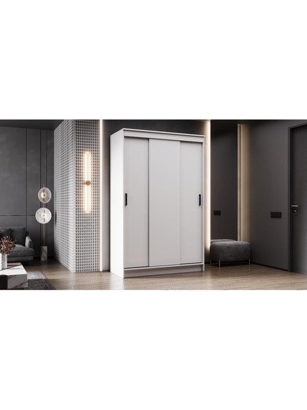 Шкаф-купе «Бруно 1», 1310×2000×500 мм, корпус белый гладкий/белый гладкий