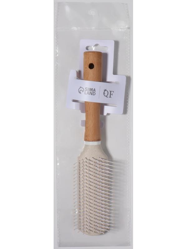 Расчёска массажная, 24 × 5 см, цвет «светлое дерево»