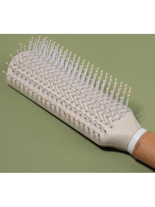 Расчёска массажная, 24 × 5 см, цвет «светлое дерево»