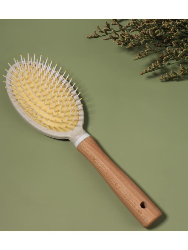 Расчёска массажная, 25,5 × 7 см, цвет «светлое дерево»