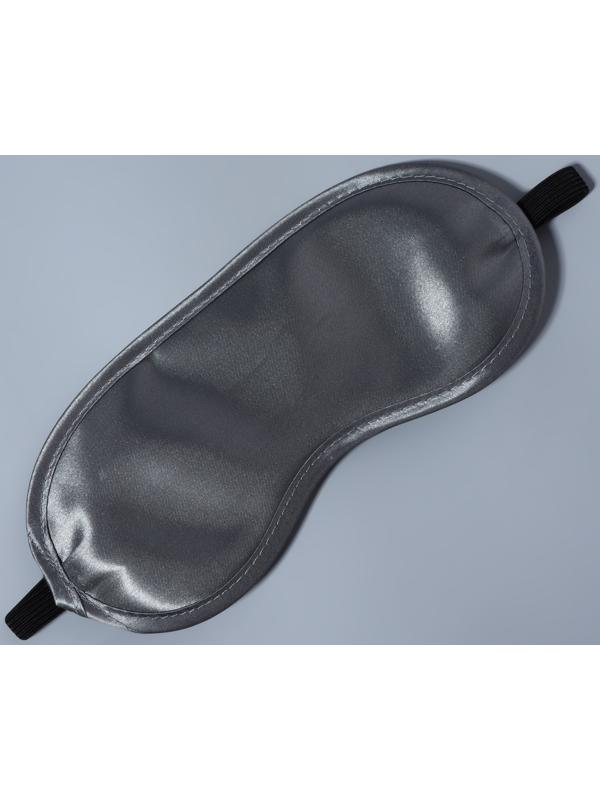 Маска для сна, сатиновая, резинка одинарная, 19 × 8,5 см, цвет серый