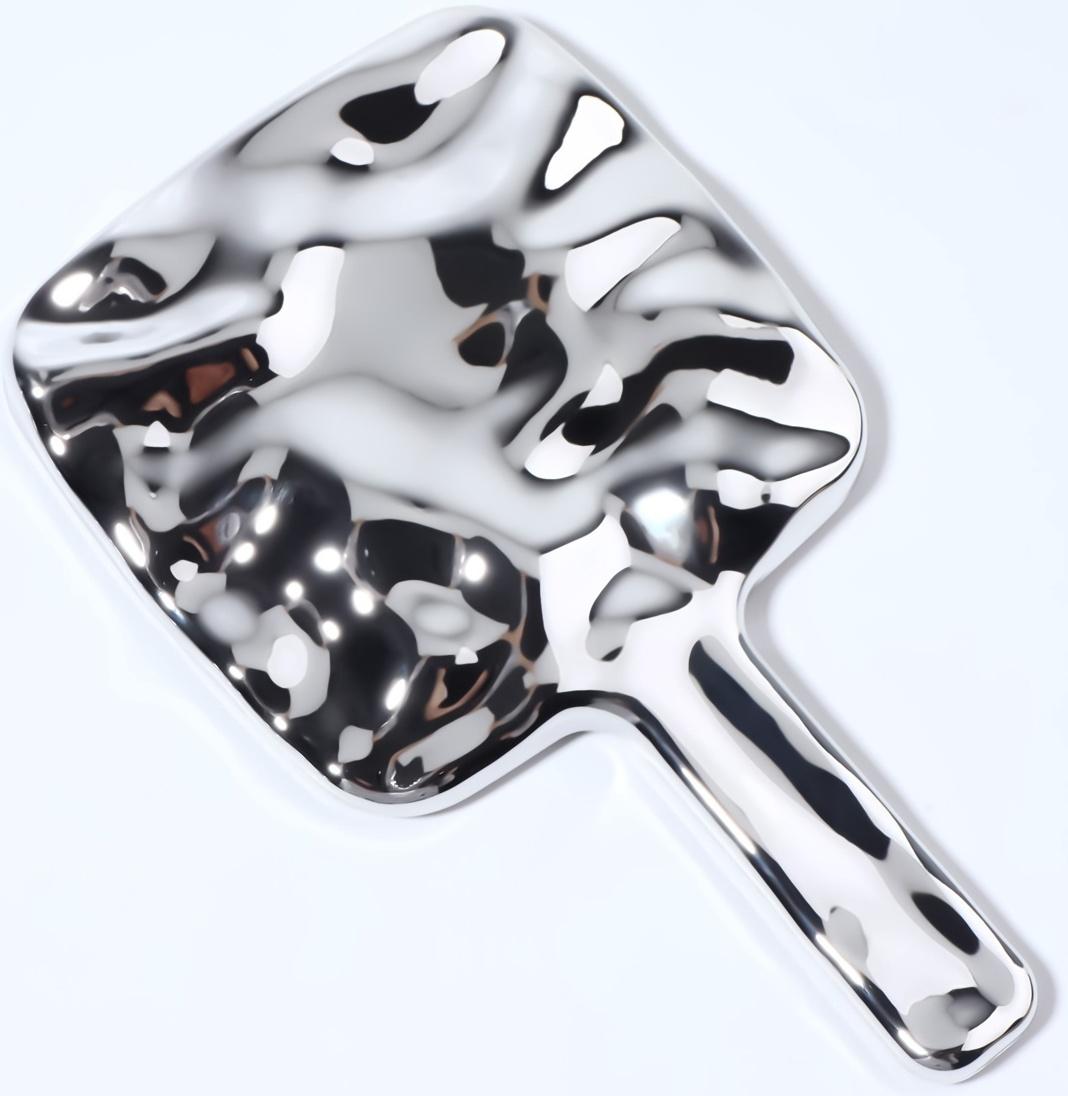 Зеркало с ручкой, зеркальная поверхность 8,5 × 8,5 см, цвет серебристый