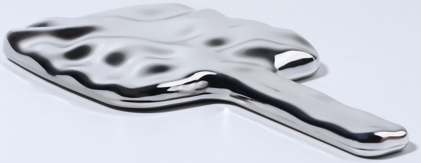 Зеркало с ручкой, зеркальная поверхность 8,5 × 8,5 см, цвет серебристый