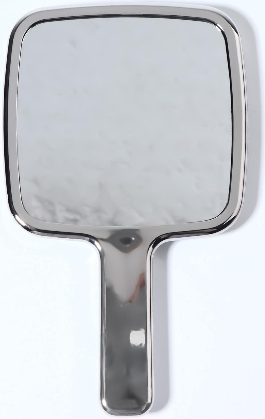 Зеркало с ручкой, зеркальная поверхность 8,5 × 8,5 см, цвет серебристый