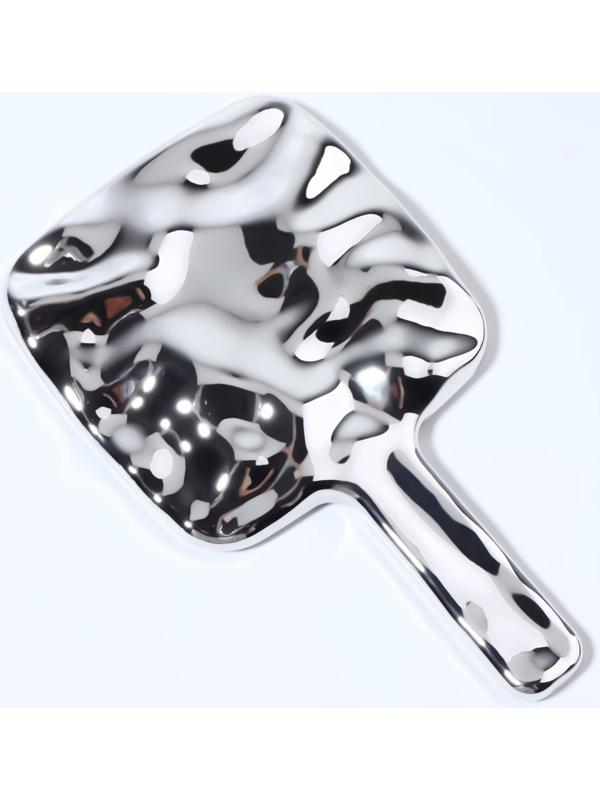 Зеркало с ручкой, зеркальная поверхность 8,5 × 8,5 см, цвет серебристый