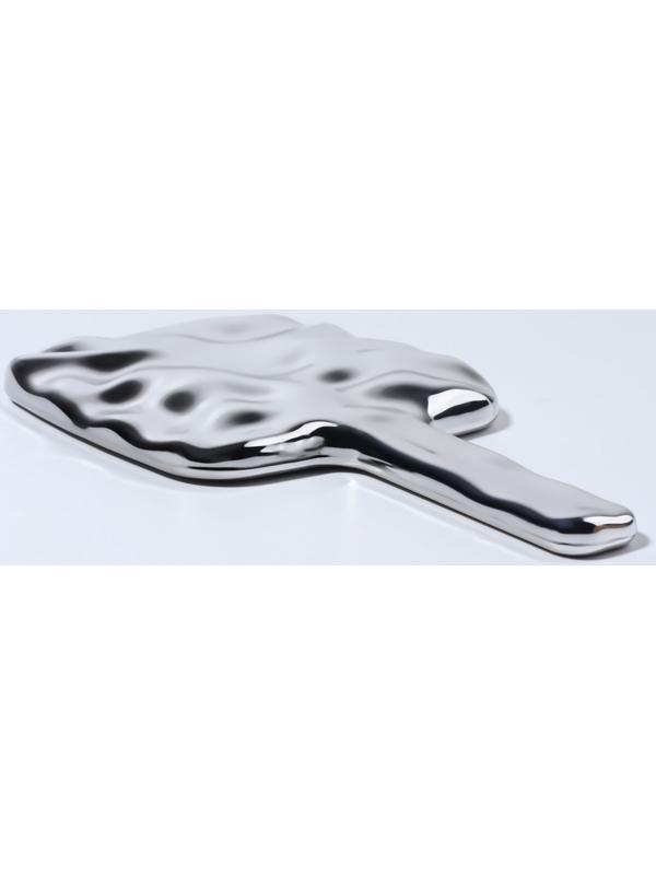 Зеркало с ручкой, зеркальная поверхность 8,5 × 8,5 см, цвет серебристый