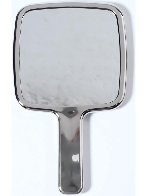 Зеркало с ручкой, зеркальная поверхность 8,5 × 8,5 см, цвет серебристый