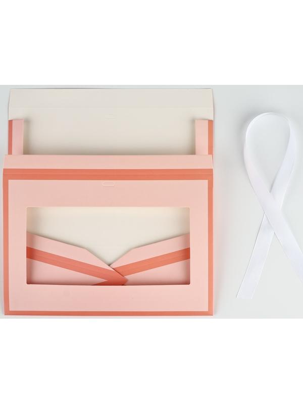 Складная коробка для цветов с окном «Цвети от счастья», персиковая, 16 х 27 х 9 см