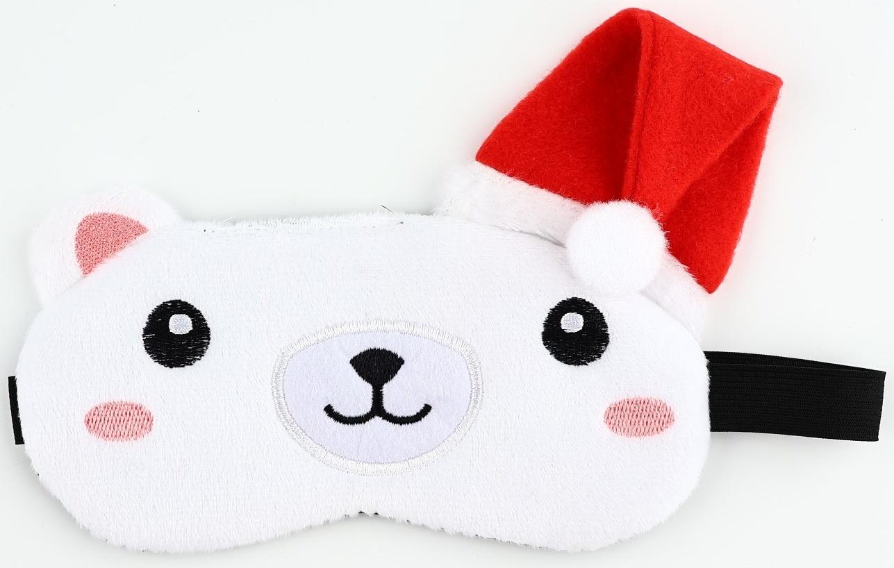 Маска для сна формовая новогодняя Сима-ленд «Медвежонок», 19,3 х 11 см