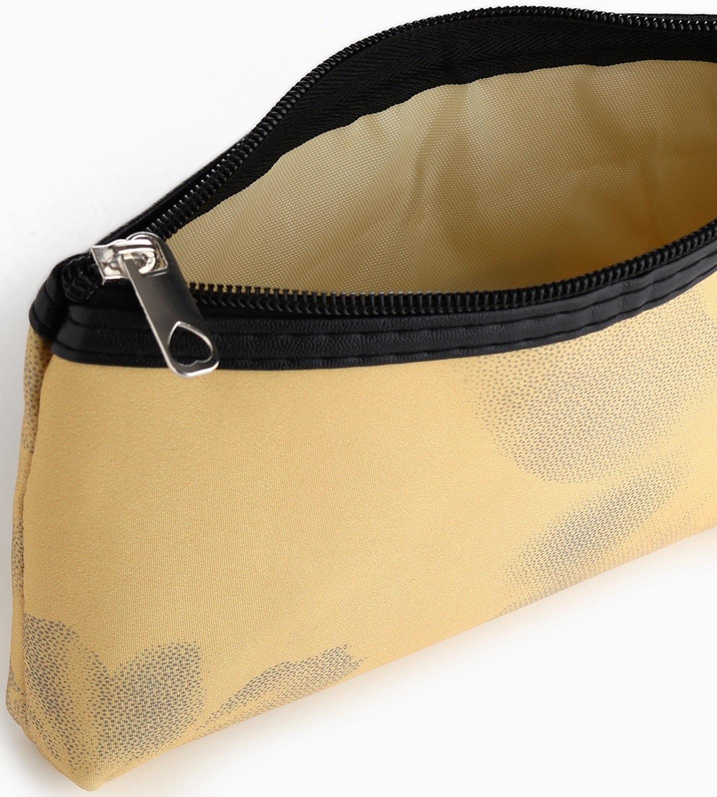 Косметичка на молнии плоская, с принтом «Ромашки», жёлтая