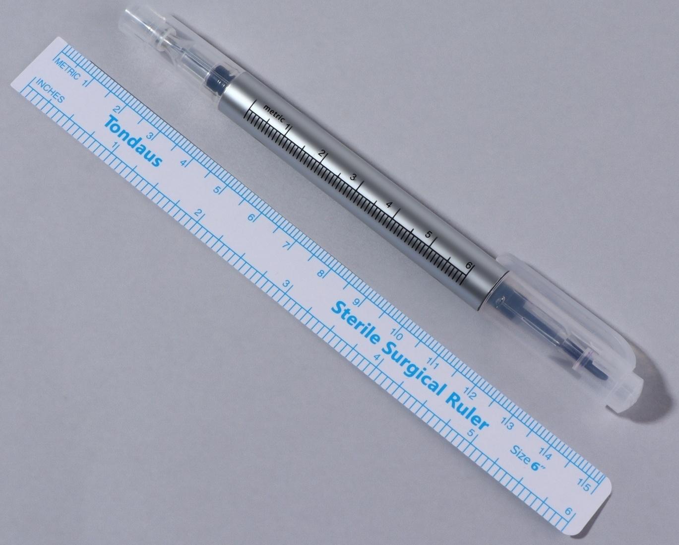 Набор для разметки кожи, 2 предмета: фломастер и линейка