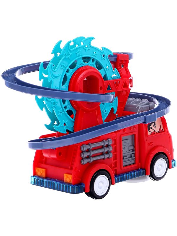 Пожарная машина «Супер отряд», автотрек, 3 утёнка, световые и звуковые эффекты, работает от батареек